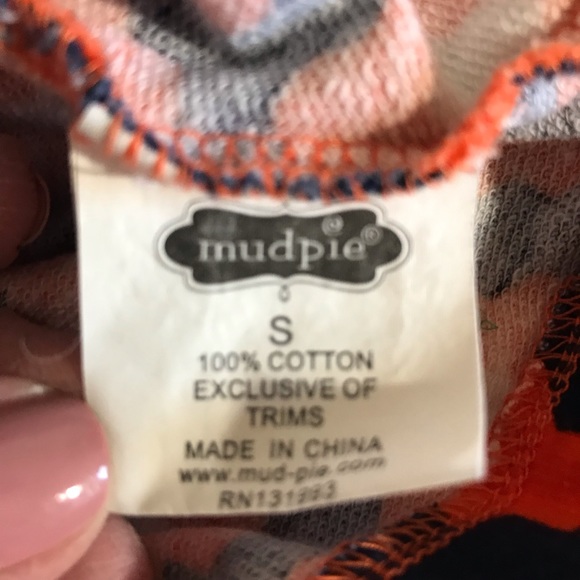 Graphic Print Orange and Navy Quarter Zip Pullover - Picture 5 of 5